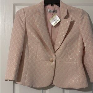 Kasper Women's Blazer in Light Pink with Gold Accents
